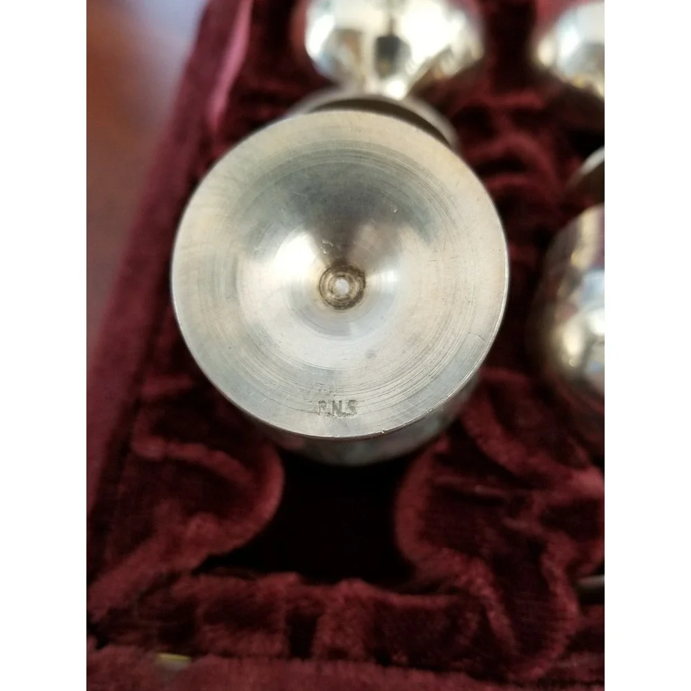 Lot of 6 Vintage/Antique Silver Plated EPNS Small Goblet Cups 2.25